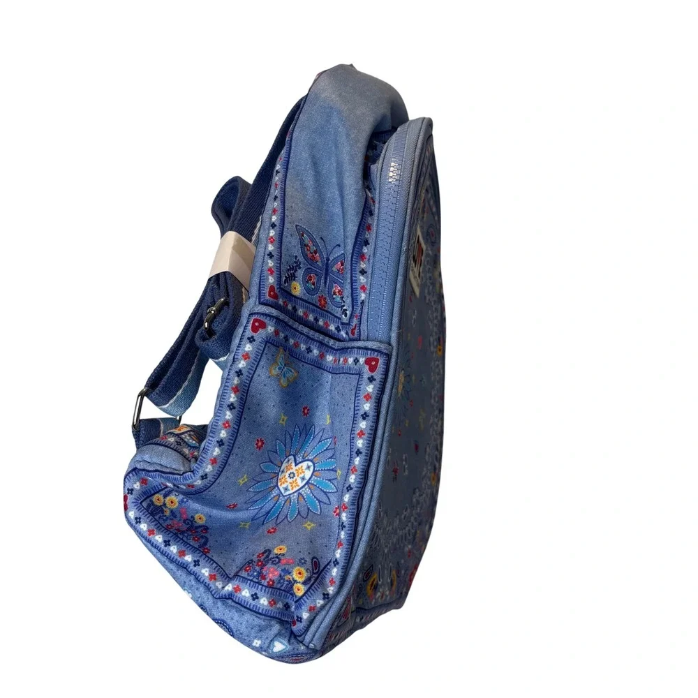 Brighton Bandana Love‎ Backpack Blue Paisley Butterfly Boho Travel Bag NWT